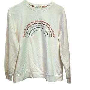 C&C California white sweatshirt with rainbow “find joy in all things “ small